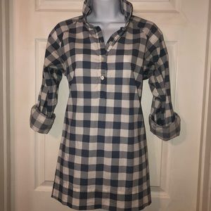 Medium Plaid Long Sleeve Tunic Top